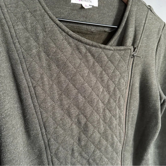 Athleta Women's Belvedere Moto Jacket in "Ancient Forest Heather" — Small - Picture 2 of 11